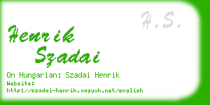 henrik szadai business card